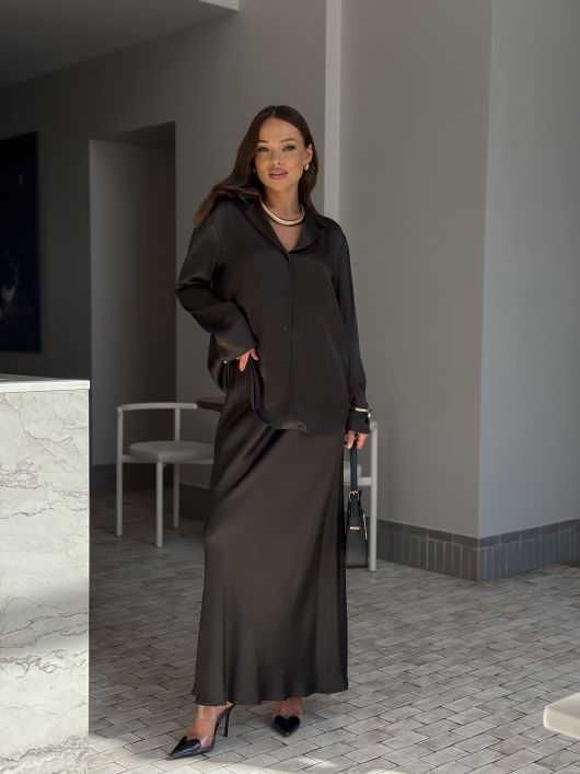 Рубашка с длинным рукавом, черный