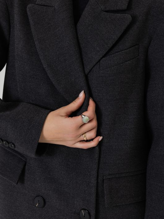 Пальто из шерсти, графит