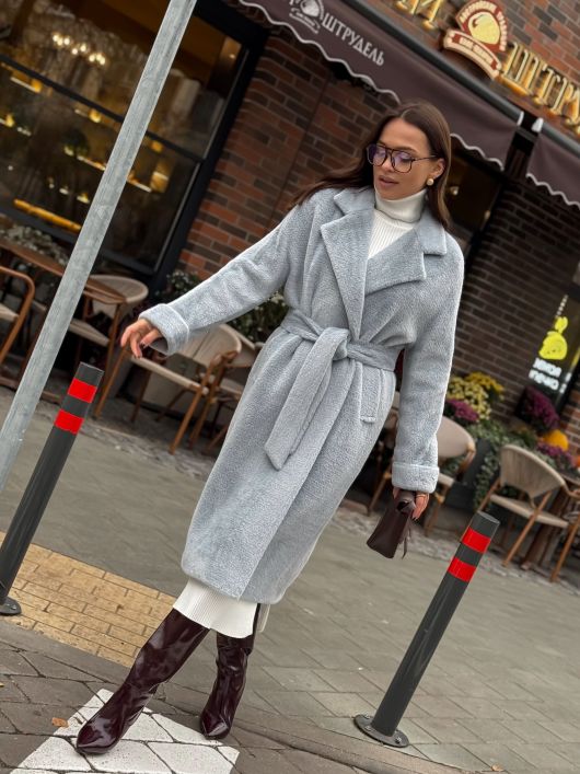 Пальто из Ангоры, голубой