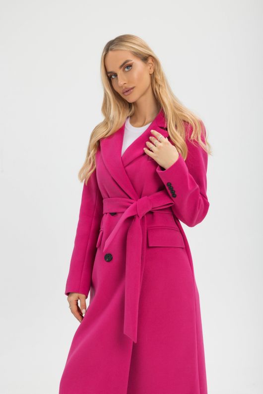 Пальто из шерсти, розовый