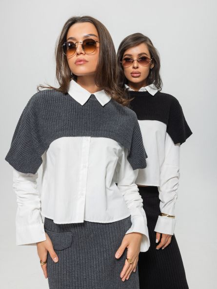 Костюм тройка, серый