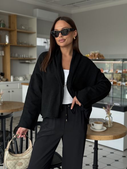 Кардиган с застёжкой, черный