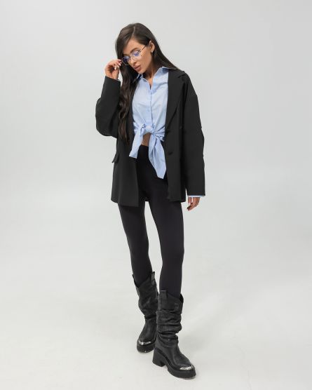 Рубашка с асимметрией, голубой