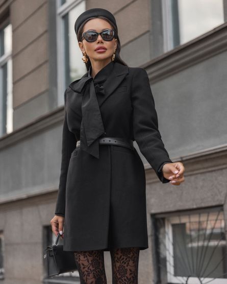 Пальто из шерсти, черный