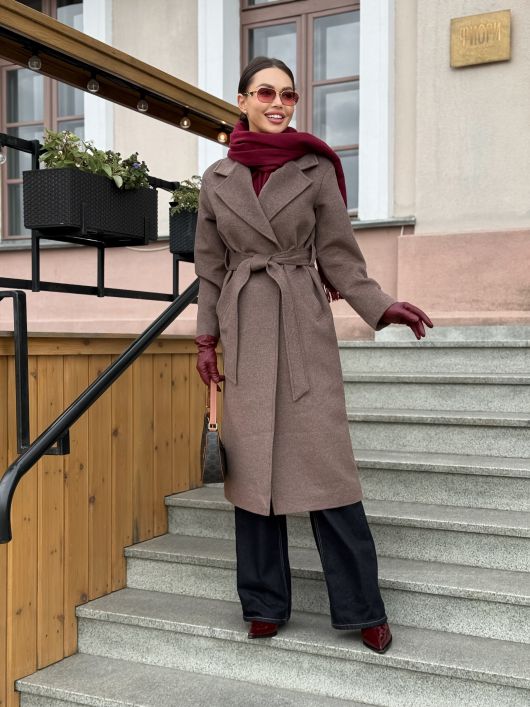 Пальто-халат, кофейный