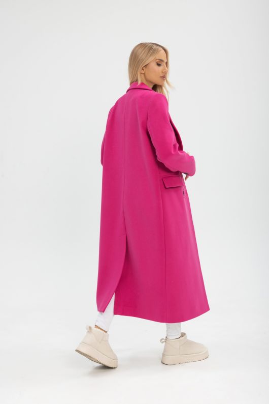 Пальто из шерсти, розовый