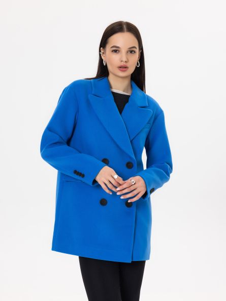 Полупальто из шерсти, синий