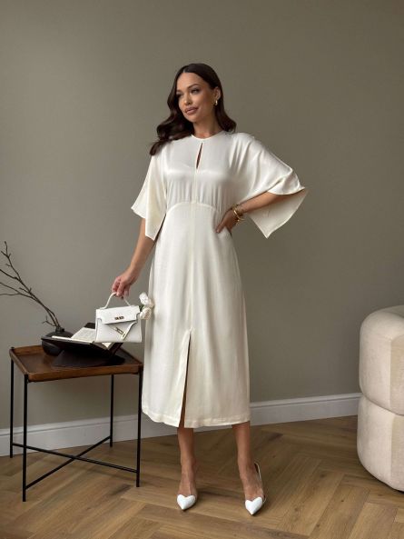 Платье в длине миди, кремовый