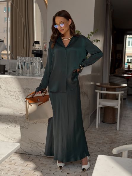 Рубашка с длинным рукавом, зеленый