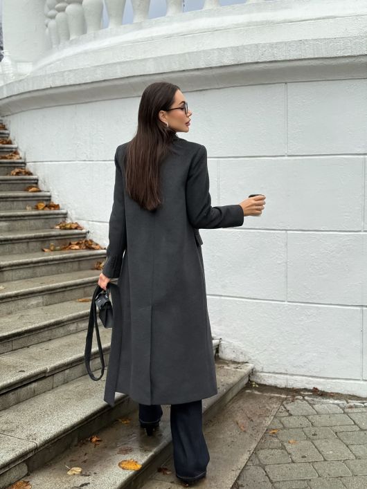 Пальто из шерсти, графитовый