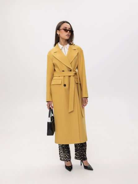Пальто из шерсти, желтый