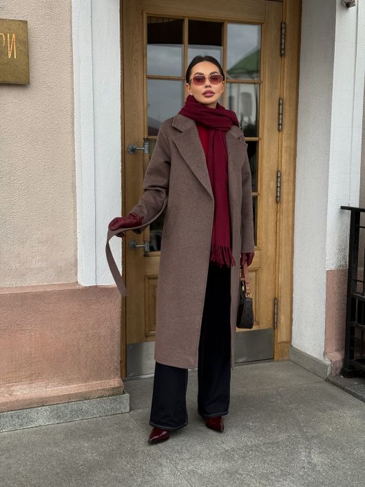 Пальто-халат, кофейный