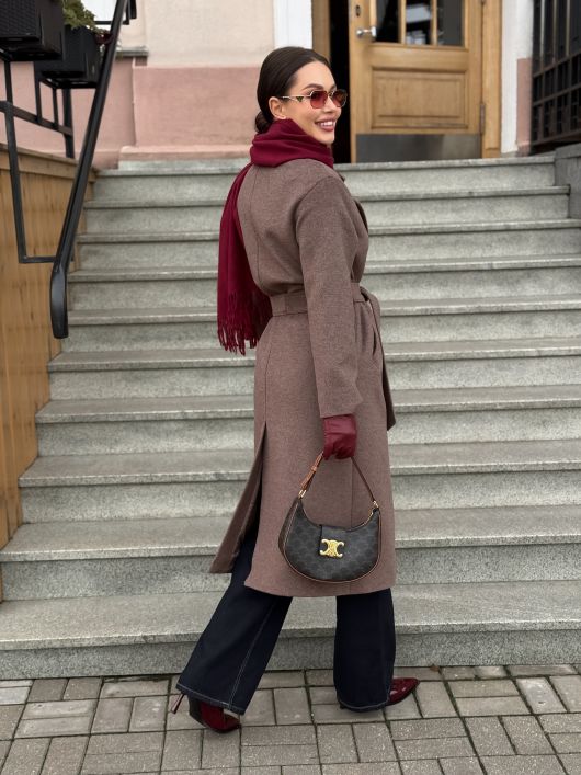 Пальто-халат, кофейный