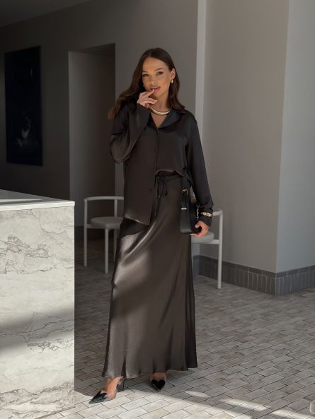 Рубашка с длинным рукавом, черный