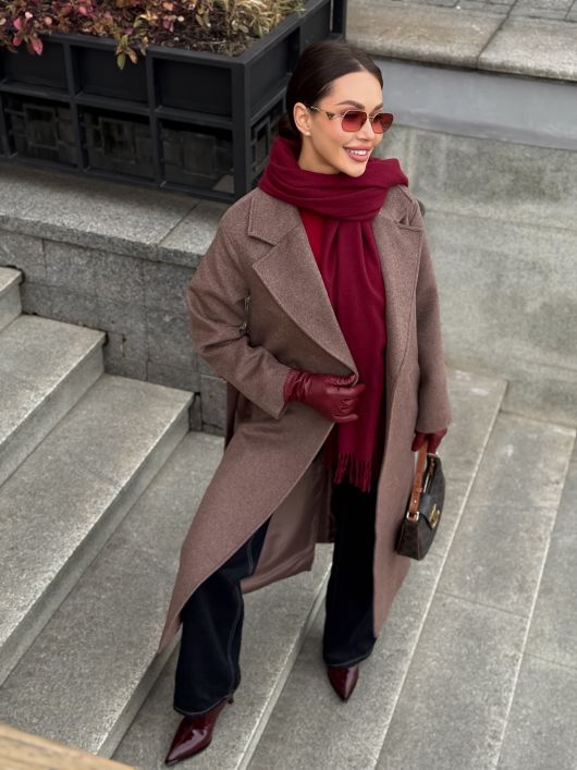 Пальто-халат, кофейный