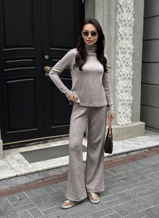 Джемпер из ангоры с разрезами, песочный