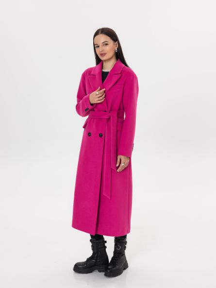 Пальто из шерсти, розовый