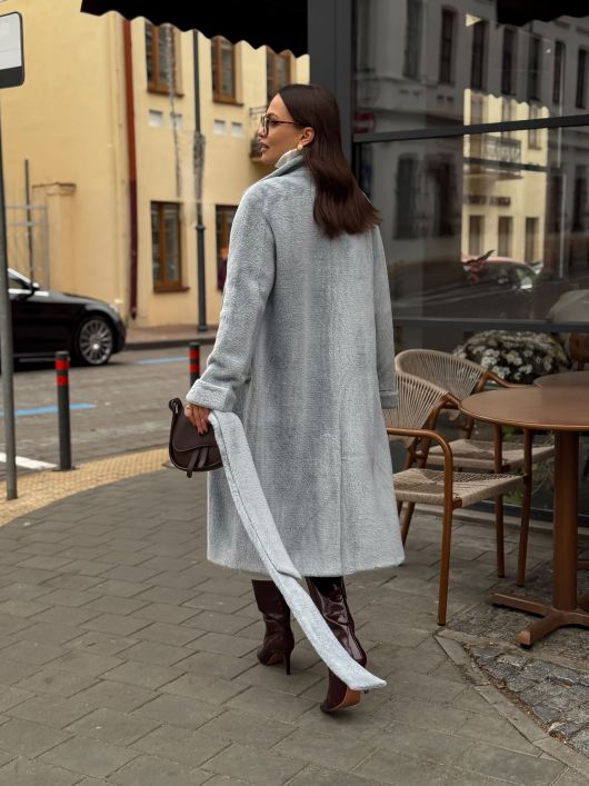 Пальто из Ангоры, голубой