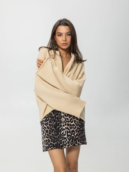 Юбка в длине мини, леопард